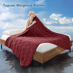 Topcee Weighted Blanket for Adults (25 lbs, 60" x 80") Queen Size Soft Cooling Heavy Blanket Sleeping, Apply to 240-260 lbs Body, Thick Breathable Blanket with Glass Bead, Easy Care