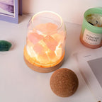 Runyangshi Himalayan Salt Night Lamp 6.3" Natural Healing Crystal Aroma Stone Diffuser Bedside Lamp USB Port 3 Colours Dimming Mode Bedroom Lamp Home Decor