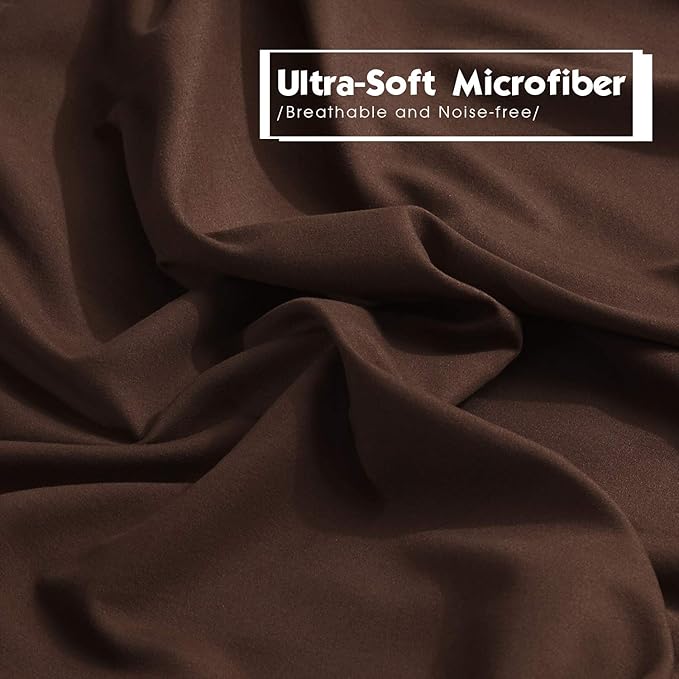HIG 3pc Down Alternative Comforter Set - All Season Reversible Comforter with Two Shams - Quilted Duvet Insert with Corner Tabs - Box Stitched - Super Soft, Fluffy (Full/Queen, Chocolate)