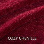 Chenille Throw Blanket for Couch 60"X 80" Twin, Soft Cozy Throws with Fringe Tassel for Bed Sofa Chair Cover, Lightweight Knitted Decorative Boho Blankets for Living Room, Red