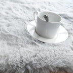 Ghouse Soft Faux Sheepskin Fur Rug 2x4 Grey Fluffy Bedside Rugs Plush Rug Shag Nursery Carpet Area Rugs for Living Room Bedroom Playing Room Decor