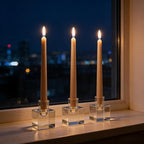 12-Pack Light-Mocha Taper Candles, 10 Inch Unscented Dripless Candlesticks, Long-Lasting Burn Time of 7-8 Hours, Perfect for Home Décor, Weddings, and Events