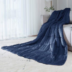 ALANSMA Reversible Weighted Blanket for All Season, Luxury Velvet, Warm and Cool, Adult 15Lb Blue Weighted Blanket, Enjoy Sleeping Anywhere(Blue,60"x80" 15lbs)