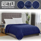 Navy Blue Weighted Blanket for Adults 12lbs, 60"x80", Queen Size Cooling Heavy Throw Blanket for 110-130lbs, Microfiber Soft Thick Big Blankets Weighted Comforter Gift for Sleeping