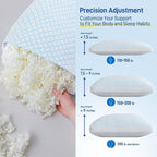 Alkyonos Shredded Memory Foam Cooling Soft Pillows Queen Size Set of 2, Adjustable Hypoallergenic Hotel Quality Pillow for Back, Side and Stomach Sleeper, Bamboo Viscose Cover, Oeko-TEX Certified