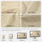 Joydeco Chunky Cable Knit Throw Blanket, Lightweight 100% Cotton Soft Cozy Throw Twin Blanket for Couch Bed and Sofa, Rustic Breathable Farmhouse Blanket Gift for Women Men(Cream White, 51"x63")