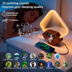 Sunrise Alarm Clock for Bedrooms Heavy Sleepers 15 Sleep Sounds White Noise Machine Baby/Adults 3 Color Table Lamp 10 Ringtones with PD22.5W USB C Fast Charger Birthday Gifts for Women