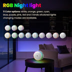White Noise Sound Machine for Baby Sleep, 27 Soothing Sounds, Brown Noise, 24H Battery, 3 Warm Night Light Modes, 11 Color Lamp, Timer, Memory Function, Portable for Travel