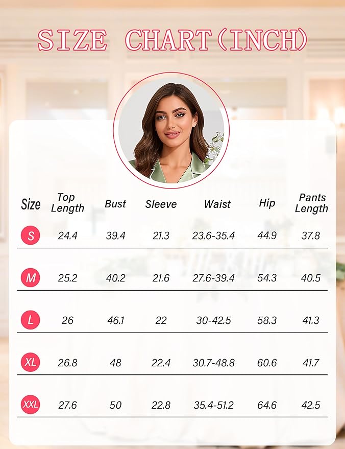 EPLAZA Silk Pajamas for Women Satin Pajamas Set 5 Pcs Long Sleeve Print Pattern Button Down Pjs Sleepwear Loungewear Set