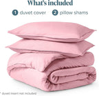 Bare Home Bedding Duvet Cover California King Size - Premium 1800 Super Soft Collection - Lightweight, Cooling - Soft Breathable Bedding Duvet Cover (Cal King, Light Pink)