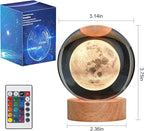 Large Crystal Ball 3D Moon Lamp Balkwan, Crystal Lamp 16 Color Changing Night Light with Remote Control for Bedroom Decor, Ideal Birthday Gift for Teens Boys and Girls, Moon Model