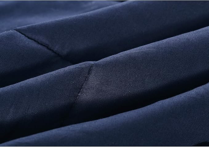 TONGDADA California King Size Weighted Blanket | 90''x108'',25lbs | Perfect for Couples | Premium Cotton Material with Glass Beads | Navy