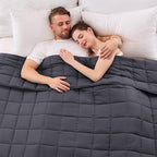 yescool Weighted Blanket for Adults (20 lbs, 88” x 104”, Grey) Cooling Heavy Blanket for Sleeping Perfect for 190-210 lbs, Queen Size Breathable Blanket with Premium Glass Bead, Machine Washable