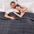 yescool Weighted Blanket for Adults (25 lbs, 88” x 104”, Grey) Cooling Heavy Blanket for Sleeping Perfect for 240-260 lbs, King Size Breathable Blanket with Premium Glass Bead