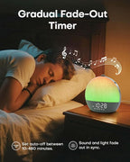 Sunrise Alarm Clock, White Noise Sound Machine, Sunlight Alarm Clocks for Bedrooms, 9 Natural Wake Up RGB Night Light, 30 Soothing Sounds for Heavy Sleepers, Baby, Kids, Adults Gifts
