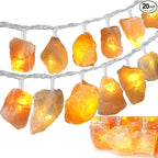 Himalayan Salt Light String for Bedroom with 20 Rock,11.5ft USB Powered String Fairy Lights Night Salt Lamp,Natural Salt Rock,Handmade Ambient Light for Office Home Wedding Party Christmas Decorations