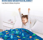 Kivik Weighted Blanket 3lbs, Blue Dinosaur Weighted Blankets, Cute Small Weighted Blankets 3 Pounds, Washable Soft Heavy Blanket Throw for All-Season, 36x48 Inches Blue