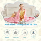 CuteKing Weighted Blanket - Weighted Blanket with Premium Glass Beads - Heavy Blanket Crystal Velvet for Comfort Sleep - Thick Blanket All Season (3lbs, 20"x30", Pink Bubble)