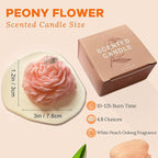 Light-Pink Peony Flower Shape Candles for Women Friends Colleague Classmates Gift, 3 Inch Pastel Aesthetic Scented Candle with White Peach Oolong Fragrance