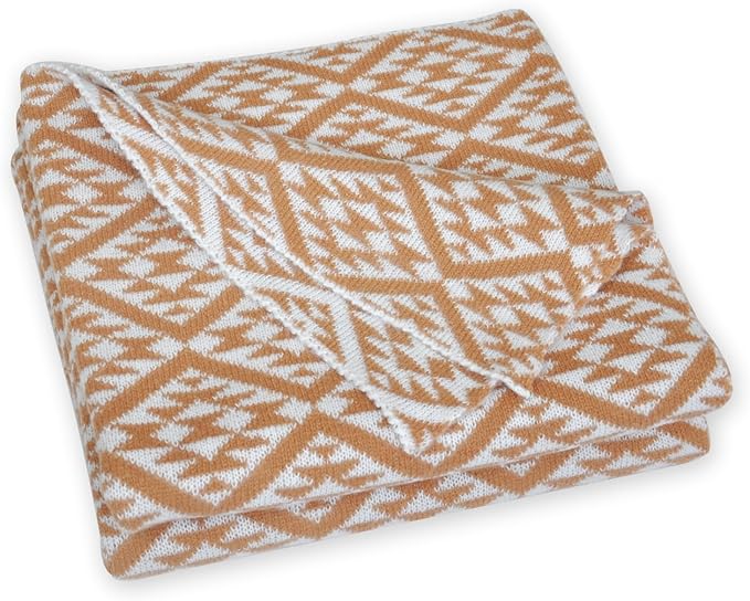 Nordic Style Orange Throw Blanket for Couch,Soft Cozy Cable Knit Throw for Bed Sofa Chair Living Room,Lightweight Warm Maximalist Decor Christmas Blanket,50"x60" (cr-D02)
