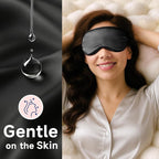 Umisleep Sleep Mask for 100% Pure Mulberry Silk, 22 Momme 6A Soft Eye Masks for Sleep, Adjustable Sleep Masks for Women Men, Light Blocking Sleeping Mask, Silk Eye Mask for Sleeping, Blindfold, Black