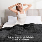 Wemore Minky Dot Weighted Blanket for Adults Twin Size 15 lb, Soft Heavy Blanket for Stress Relief and Sleep Promotion, Breathable Blanket for All-Season with Glass Beads, Black 60 x 80 inches