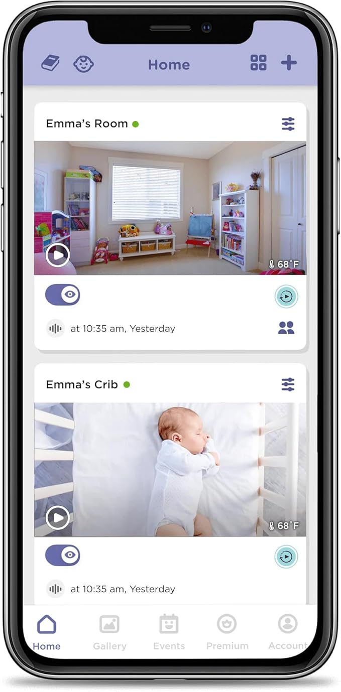 Hubble Connected Dual Vision Smart HD Baby Monitor with 2 Cameras, WiFi Baby Monitor with App and Screen, Remote Pan Tilt Zoom, 2-Way Talk, AI Motion Tracking, Night Vision, Room Temperature Sensor