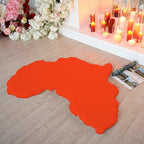 Lith African Map Faux Rabbit Fur Area Rug & Throw - Client Call It Impactful Gift- Soft Plush Luxurious Chair Couch Sofa Bed Cover or Nursery Floor - 3x3 ft (Orange)