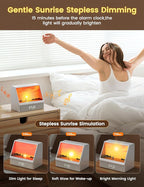 Sunrise Alarm Clock for Heavy Sleepers with White Noise Machine, Wake Up Light with Sunrise & Sunset Simulation, Bluetooth Speaker, Dimming Night Light, Digital Alarms Clock for Adults, Kids,Bedroom