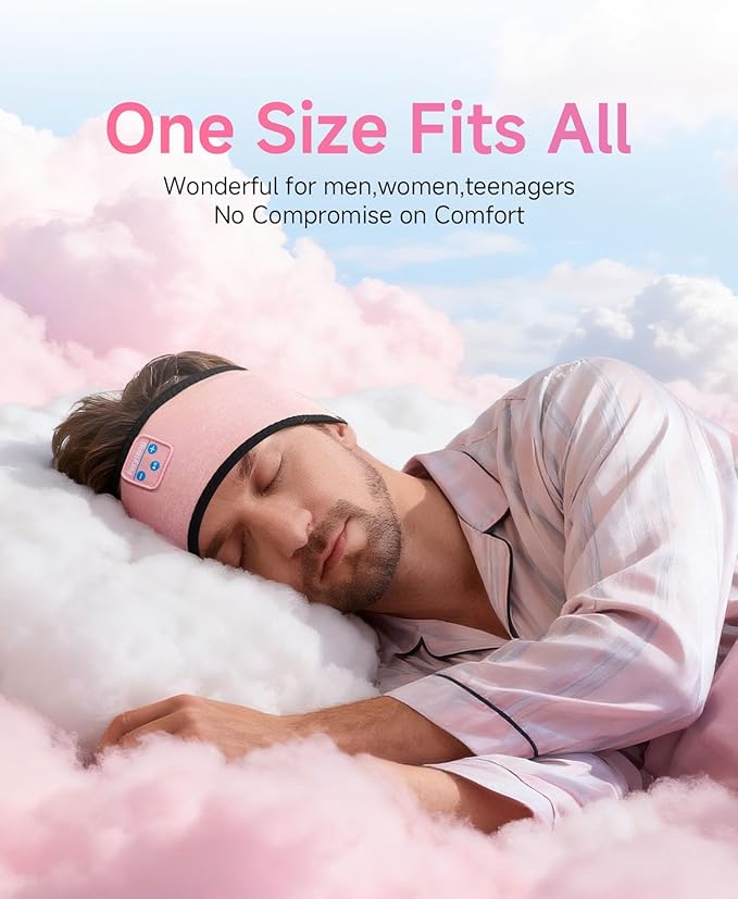 Sleep Headphones Bluetooth 5.4 Headband, Wireless Earphones Music Sleep Earbuds Sleeping Eye Mask with HD Stereo Speakers for Workouts Insomnia Yoga Air Travel Meditation, Ideal Gifts for Women Men