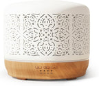 Earnest Living Essential Oil Diffuser White Ceramic Diffuser 500 ml Timers Night Lights and Auto Off Function Home Office Humidifier Aromatherapy Diffusers for Essential Oils
