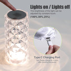 oneleaf Table Lamp Rose Crystal Modern LED Cordless,Rechargeable Battery Touch Desk lamp with Remote Control, Night Light for Couple Dinner/Restaurant/Bedroom/Camp (A-Monochrome)