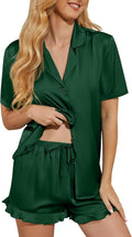 Silk Pajamas for Women Satin Womens Pajama Sets Short Sleeve Set 2-Piece Sleepwear