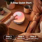 2025 Mom's Choice Awards | Sound Machine Baby White Noise Machine with Sunrise Alarm Clock & App Control – 360° RGB Night Light, Sleep Soother for Adults & Kids, Newborn Essentials Shower Gift