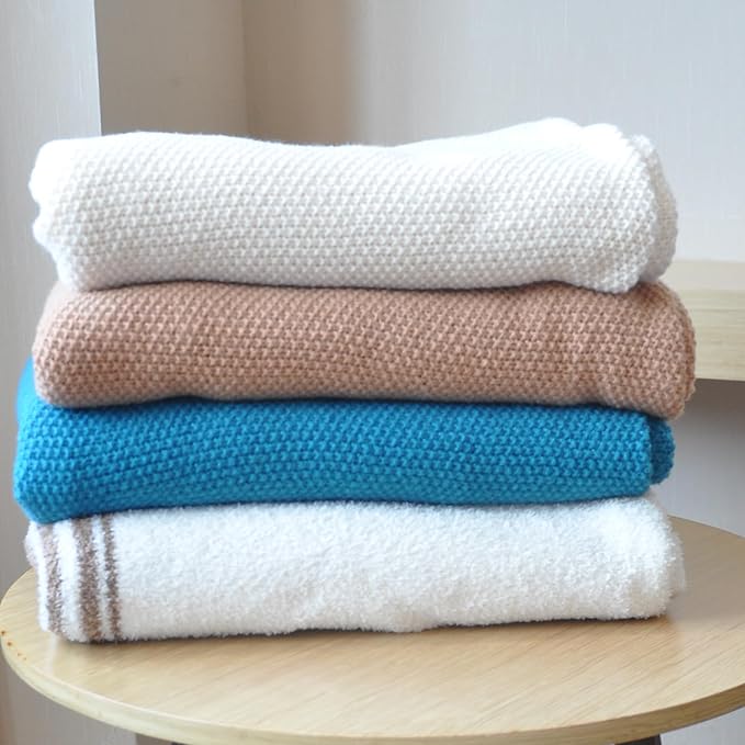 Throw Blanket for Couch,Soft Cozy Cable Knit Throw for Bed Sofa Chair Living Room,Lightweight Warm Maximalist Decor Christmas Blanket,55"x60",Tan