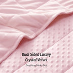 Wemore Minky Dot Weighted Blanket for Adults Queen Size 15 lbs, Soft Cozy Heavy Blanket for Stress Relief and Sleep Promotion, Breathable Blanket for All-Season with Glass Beads, Pink 60 x 80 inches