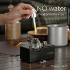 Black Obsidian Waterless Essential Oil Diffuser with Real Wood Base for Aromatherapy, Modern Smoky Glass Oil Diffuser, Cordless Portable Scent Diffuser Machine for Office Men Large Room, 2026 Model