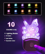 L LOHAS LED Kids Night Light, 8 RGB Color Changing Butterfly Night Lights with Dusk to Dawn Sensor, Acrylic Nursery Nightlight for Baby Room, Toddler Bedroom Decor & Gifts