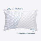 OSBED Adjustable Cooling Shredded Memory Foam Pillows King Size Set of 4 - Temperature-Regulating for Hot Sleepers with Dual Airflow Ventilation(CertiPUR-US & Hypoallergenic & Machine Washable)