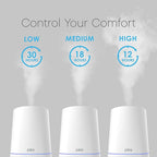 Pure Enrichment HUME Max - Easy Top-Fill Ultrasonic Cool Mist Humidifier, 3.7-L (1 Gallon) Water Tank, 3 Mist Settings, & Auto Shut-Off Timer - Ideal for Large Bedrooms, Nurseries & Dry Areas (White)