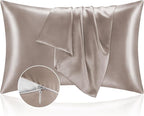 BEDELITE Satin Pillowcase with Zipper, Rose Taupe Pillow Cases Queen Size Set of 2, Super Soft and Cooling Similar to Silk Pillow Cases, Gift for Women Men(20x30 Inches)