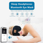 Bluetooth Sleep Mask, Sleep Mask with Bluetooth Headphones, Eye Mask with Sleeping Headphones for Side Sleeper, Nap, ASMR, Air Travel, Meditation, Relaxation-Black