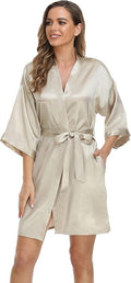 Robe for Women Silky Lightweight Satin Kimono Bride Bridesmaids Wedding Party Robes Dressing Gown Summer Loungewear