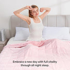 Wemore Minky Dot Weighted Blanket for Adults Queen Size 15 lbs, Soft Cozy Heavy Blanket for Stress Relief and Sleep Promotion, Breathable Blanket for All-Season with Glass Beads, Pink 60 x 80 inches