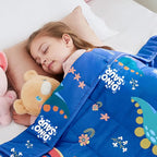 HOSUKKO Weighted Blanket - 3 lbs Blue Dinosaur Heavy Lap Indoor - Small Size Breathable Blanket(20 * 30 inches, 3 lbs)