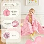 CuteKing Weighted Blanket - Weighted Blanket with Premium Glass Beads - Heavy Blanket Crystal Velvet for Comfort Sleep - Thick Blanket All Season (3lbs, 20"x30", Pink Bubble)