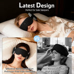 3D Bluetooth Sleep Mask with Voice Control,Eye Mask Headphones for Women Men 100% Pressure-Free & BlockOut,Wireless Cotton Mask for Side Sleepers Travel