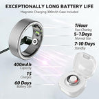 Smart Ring for Women Men,Fitness Ring with 24/7 Activity Tracking,Stress,Sleep Monitoring,No APP Subscription Fees,Compatible with iOS & Android, HarmonyOS Silver, 10#