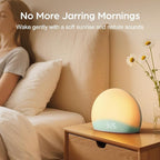 HOUSBAY Sunrise Alarm Clock, White Noise Sound Machine for Bedroom | Natural Wake-Up Light with Gentle Alarm Sounds, 20 Soothing Sleep Aids, Dimmable Display, Screen-Free Design - Teal