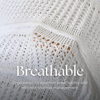 Boho Knitted Chenille Blanket with Tassels - Lightweight & Soft All-Season Throw - 3D Classic Pattern for Living Room Bedroom Couch, Cloud White, Queen 90"x90"